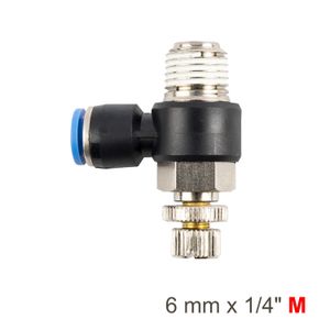 Flow Control Swiv. Elbow Pu 6mm X 1/4' M